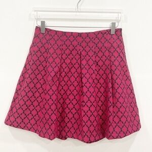 Banana Republic Pleated Printed Mini Skirt Berry 8